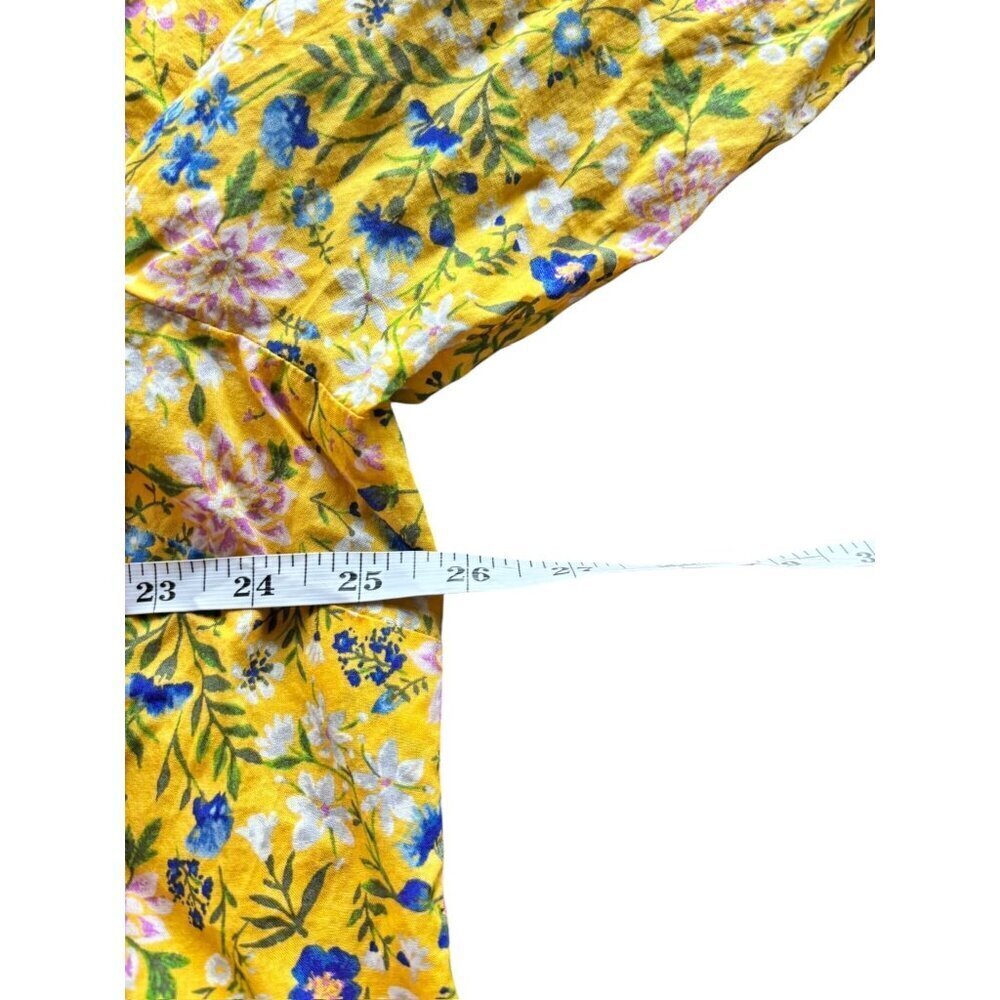 Old Navy Women's Yellow Floral Long Sleeve Lightweight Top - Picture 4 of 8